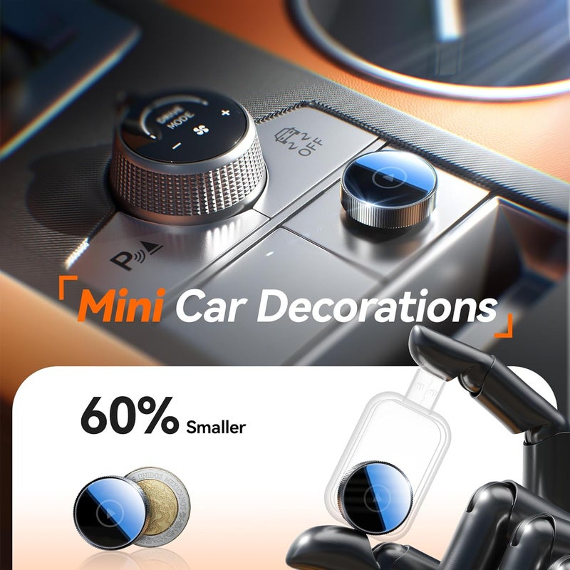 Cleviton محول Apple Carplay اللاسلكي، أصغر بنسبة 60%، اتصال سريع ومستقر 3X، بلوتوث 5.3 وواي فاي 6، دنجلي Carplay صغير يدعم الخرائط والموسيقى لهواتف iPhone 5~16، مناسب لـ 927+ سيارة، USB A/C، رمادي - Image 2